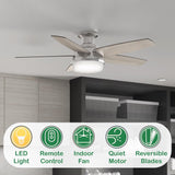 Hunter Fan 48 Inch Low Profile Ceiling Fan with LED Light Kit and Remote Control, Brushed Nickel - Certified Refurbished