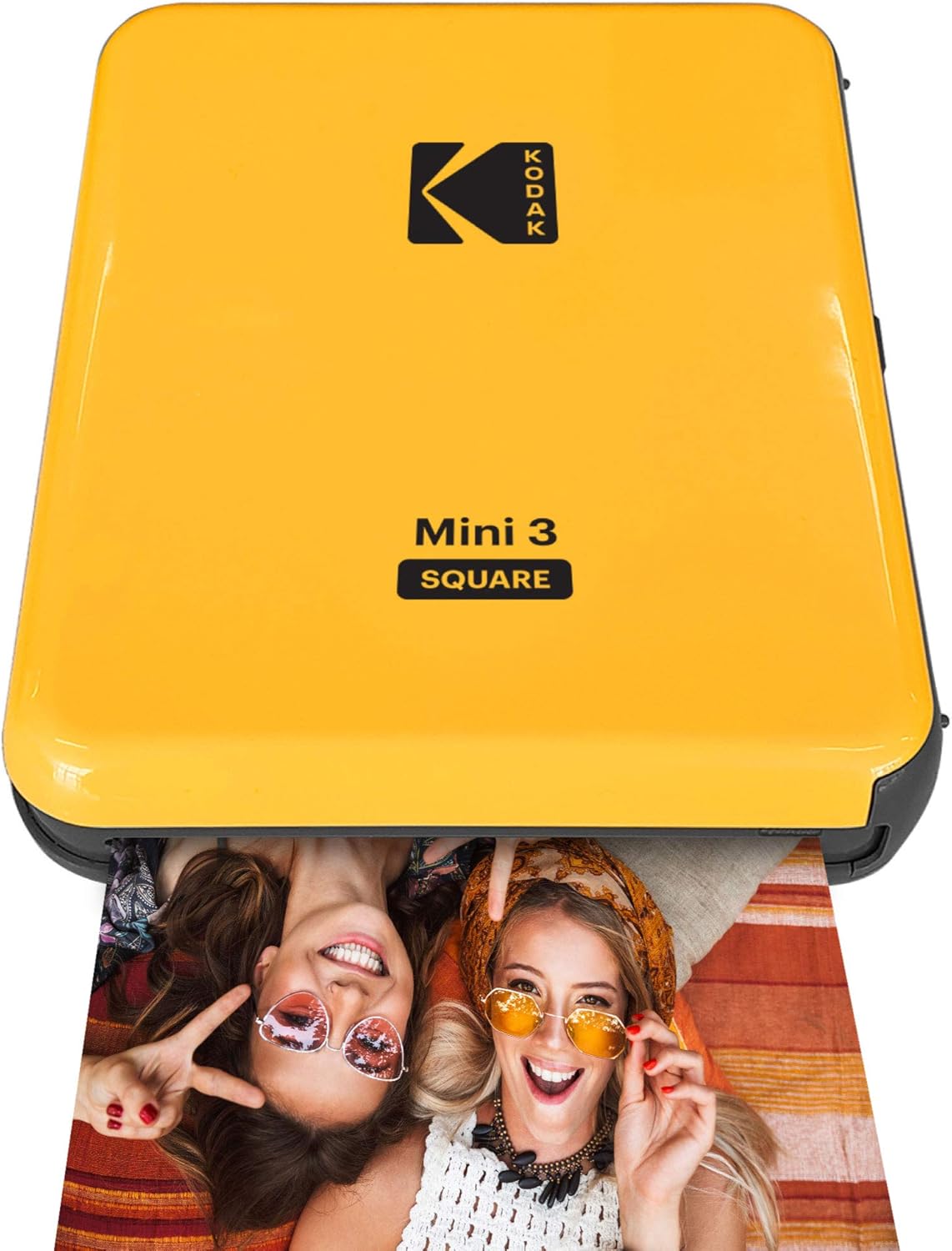 Kodak All-New Mini 3 Square Instagram Size Bluetooth Portable Photo Printer with 4PASS Technology, Yellow