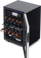 Newair Freestanding Wine Fridge with Digital Thermostat, 23 Bottles, Stainless Steel - Certified Refurbished
