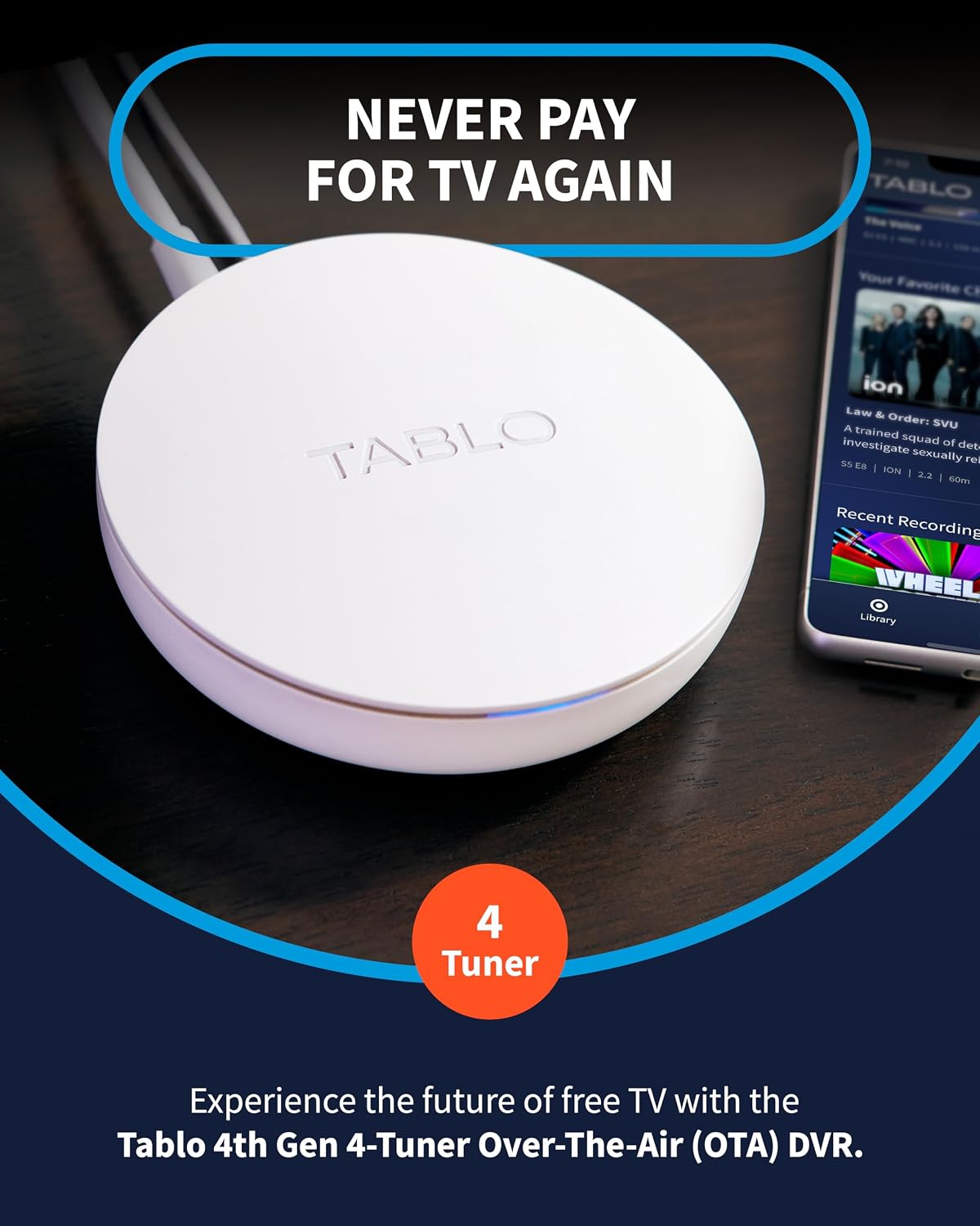 Tablo 4th Gen 4-Tuner Over-The-Air (OTA) DVR - Certified Refurbished