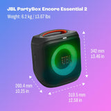 JBL PartyBox Encore Essential 2 Party Speaker, Black - Certified Refurbished