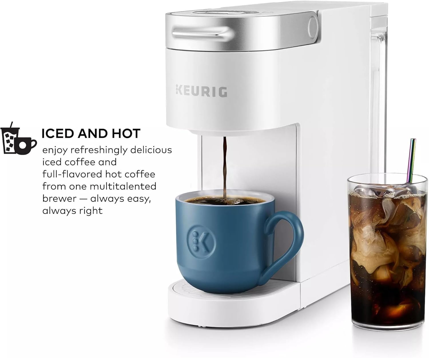 Keurig K-Iced Plus Single Serve Coffee Maker, White - Certified Refurbished