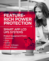 CyberPower Smart App LCD UPS Battery Backup and Surge Protector, 500VA/300W, 6 Outlets, AVR, 1U Rackmount - Certified Refurbished