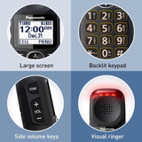 Panasonic Amplified Cordless Phone, 40dB Boost, 100dB Ringer, Hearing Aid Compatible, Link2Cell, 1 Handset, Black - Certified Refurbished