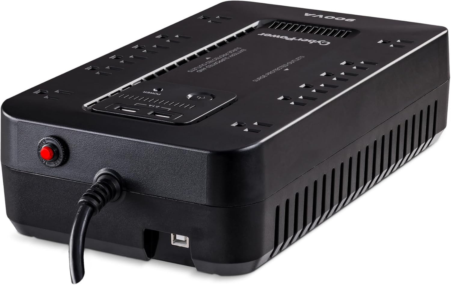 CyberPower Standby UPS Battery Backup and Surge Protector, 900VA/500W, 12 Outlets, 2 USB Charging Ports, Compact - Certified Refurbished