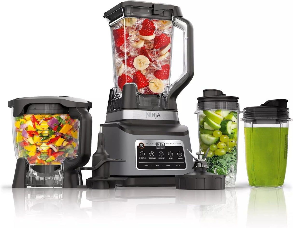 Ninja Professional Plus Kitchen Blender System and 8-Cup Food Processor with Auto-iQ, Black - Certified Refurbished