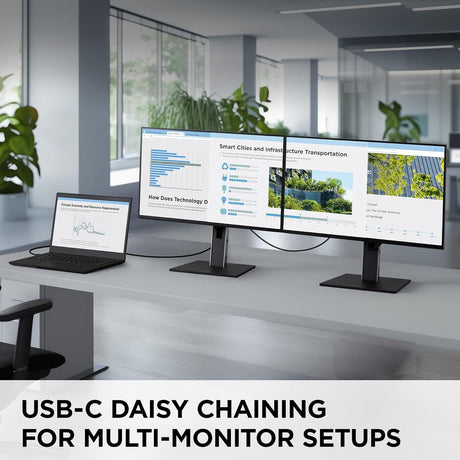 ViewSonic 24 Inch 1080p IPS Docking Monitor with Advanced Ergonomics, 100W USB C - Certified Refurbished