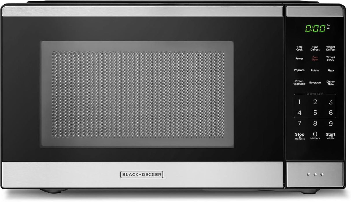 Black+Decker 0.9 Cu. Ft. Countertop Microwave Oven with 6 Auto Menus, Child Lock, Memory Function, 10 Power Levels - Certified Refurbished
