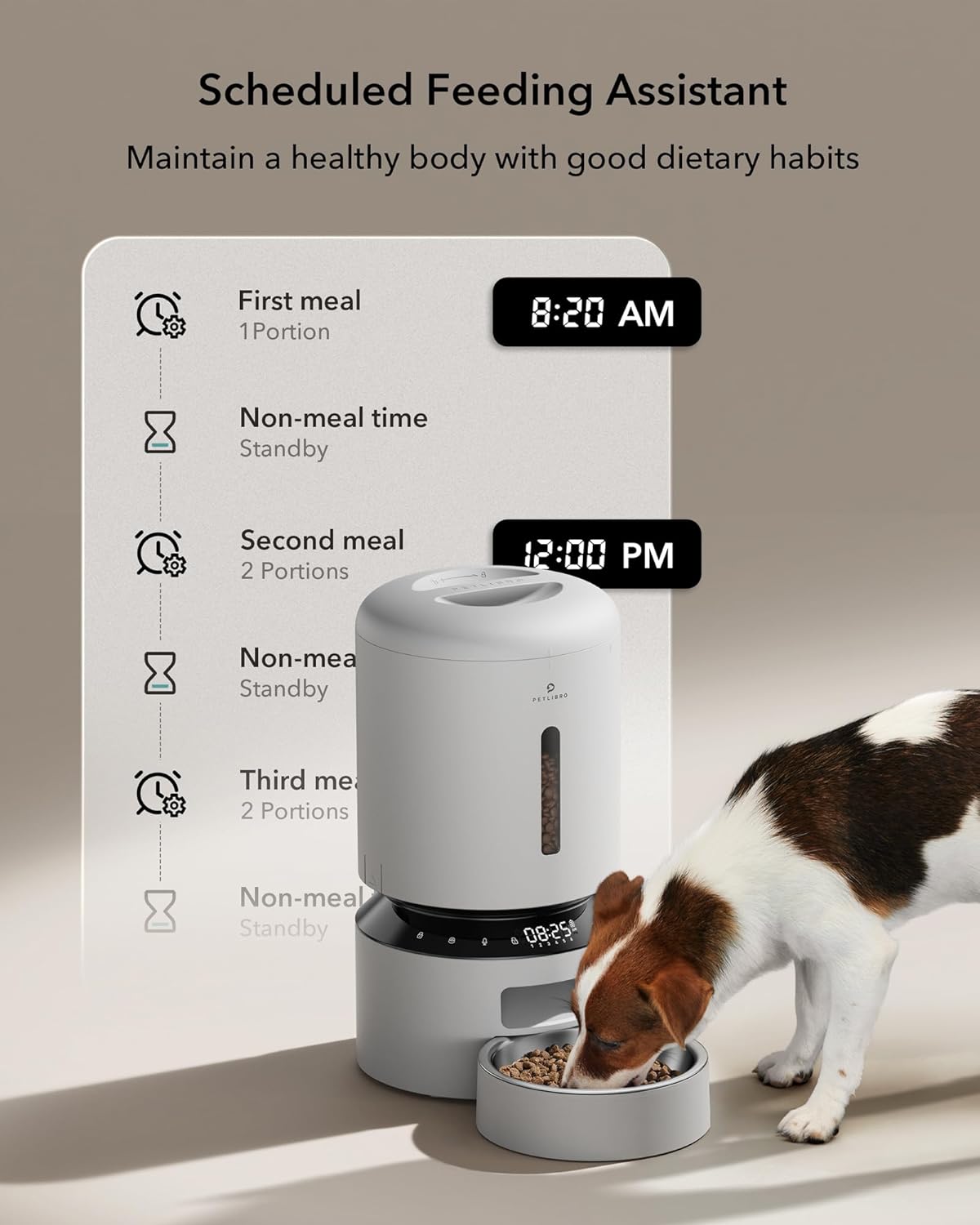 PETLIBRO Granary 5L Automatic Pet Feeder, Single Tray, White - Certified Refurbished