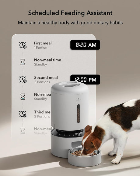 Petlibro Granary Automatic Pet Feeder, 5G Wi-Fi, 5L, Low Food Sensor, White - Certified Refurbished