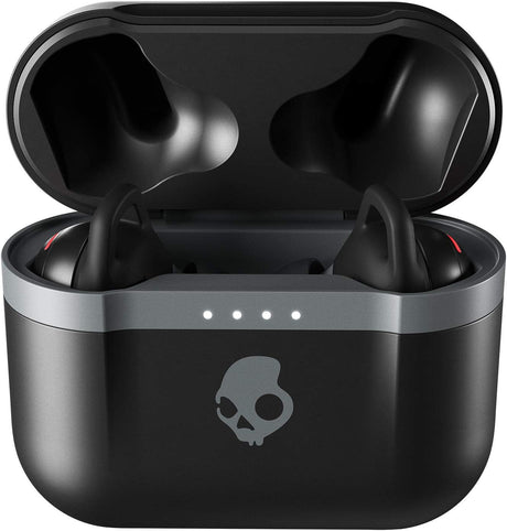 Skullcandy Indy Evo In-Ear Wireless Earbuds, 30 Hr Battery, Microphone, Works with iPhone Android and Bluetooth Devices, Black