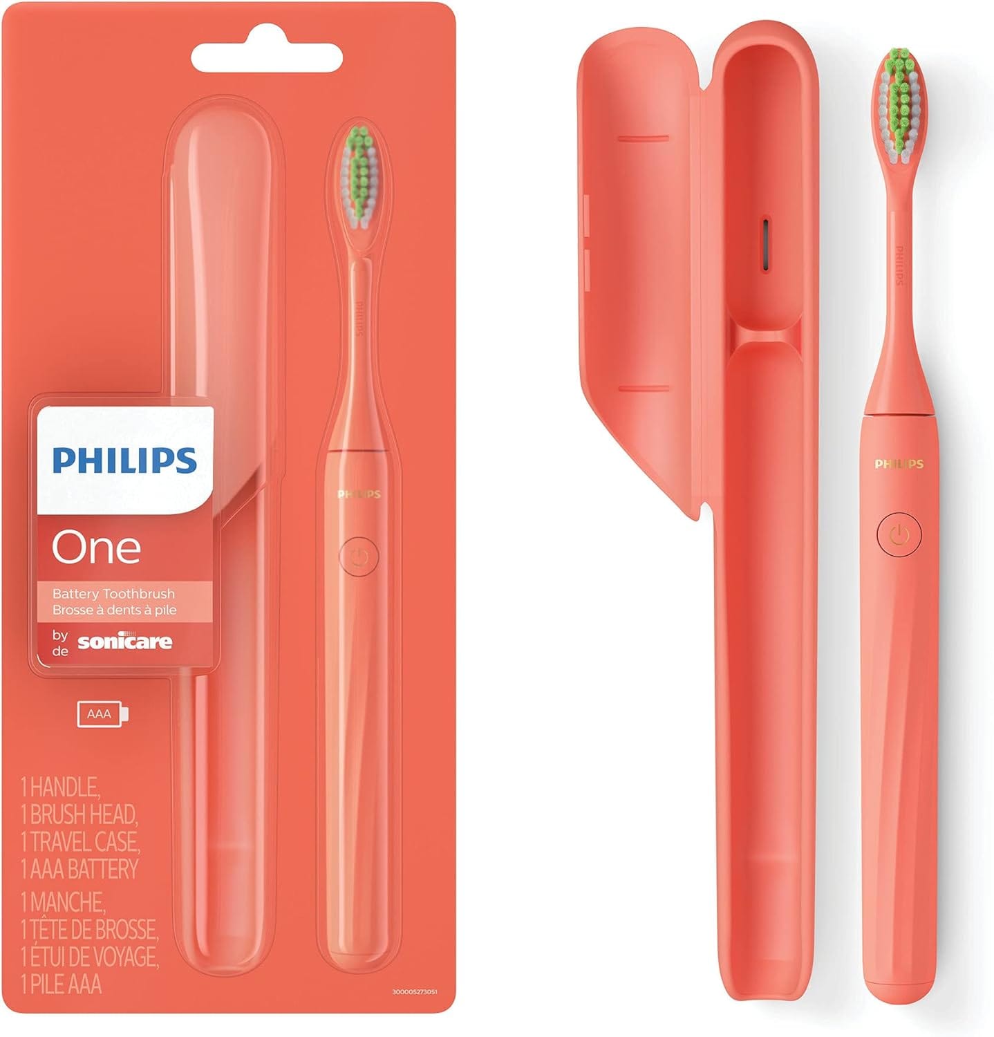 Philips One by Sonicare Battery Toothbrush, Miami Coral