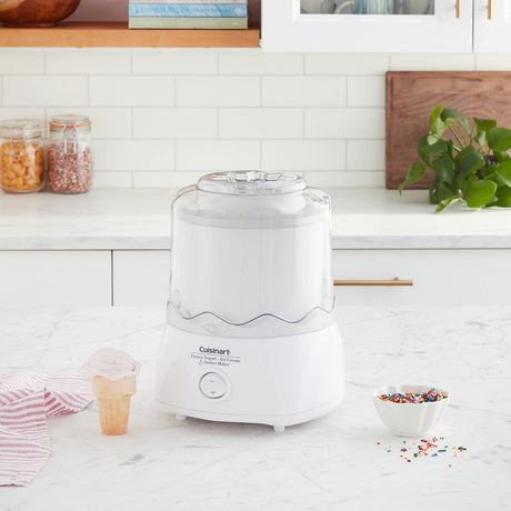 Cuisinart Automatic 1.5-Quart Frozen Yogurt, Ice Cream and Sorbet Maker, White - Certified Refurbished