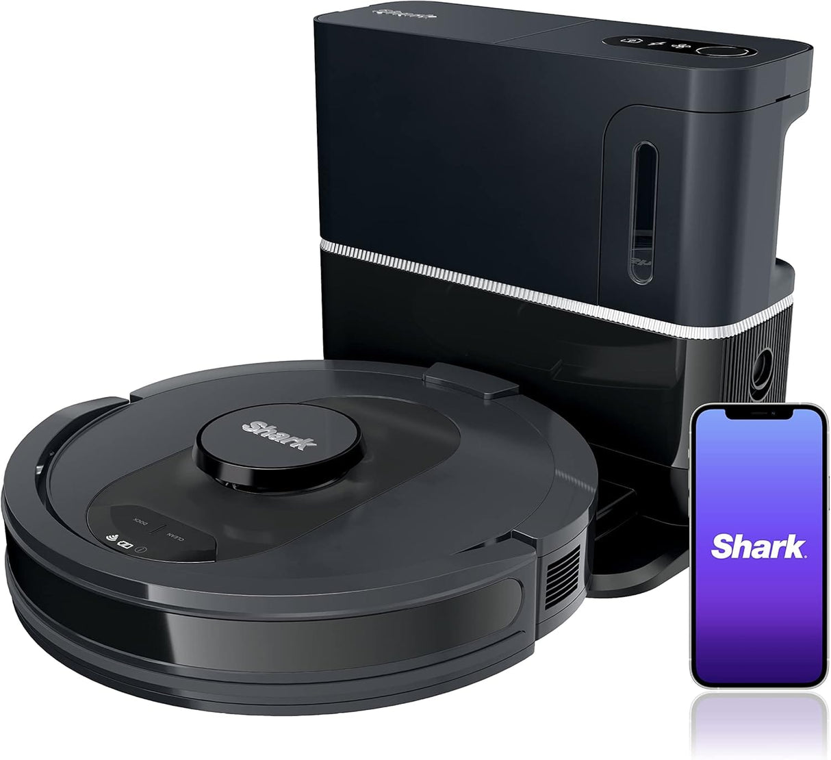 Shark AI Robot Vacuum with HEPA Self-Empty Base, LIDAR Navigation, Pet Hair, Alexa & Wi-Fi, Black - Open Box
