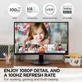 ViewSonic 24 Inch Full HD 1080p Frameless Curved Monitor - Certified Refurbished