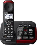 Panasonic Amplified Cordless Phone, 40dB Boost, 100dB Ringer, Hearing Aid Compatible, Link2Cell, 1 Handset, Black - Certified Refurbished