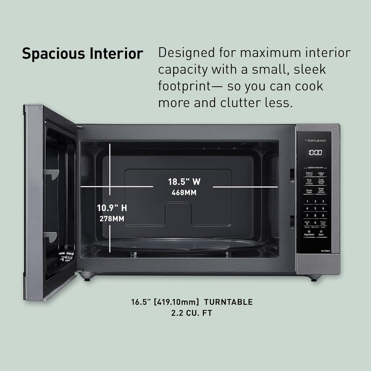 Panasonic 2.2 cu.ft. Countertop Microwave with Cyclonic Wave Inverter - Certified Refurbished