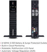 CyberPower Smart App Sinewave UPS Battery Backup and Surge Protector, 1500VA/1500W, 8 Outlets, 2U Rack/Tower - Certified Refurbished