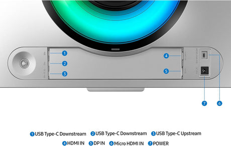 Samsung 49" Odyssey G9 Series Dual QHD OLED Curved Gaming Monitor, Smart Features, 240 Hz, 0.03ms, Silver