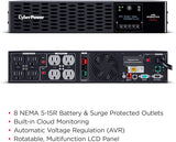 CyberPower Smart App Sinewave UPS Battery Backup and Surge Protector, 1500VA/1500W, 8 Outlets, 2U Rack/Tower - Certified Refurbished