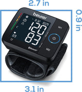 Beurer Wrist Blood Pressure Monitor with Bluetooth, Irregular Heartbeat Detection, Risk Indicator, Large Display, and Travel Case - Refurbished