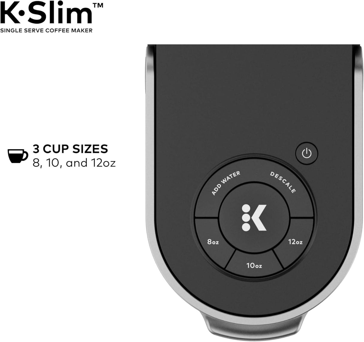 Keurig K-Slim Single Serve K-Cup Pod Coffee Maker, MultiStream Tech, 3 Brew Sizes, 46oz Removable Reservoir, Black - Open Box