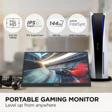 ViewSonic 17 Inch 1080p IPS Portable Gaming Monitor with 144Hz, AMD FreeSync,2 Way Powered 60W USB C, Mini HDMI - Certified Refurbished