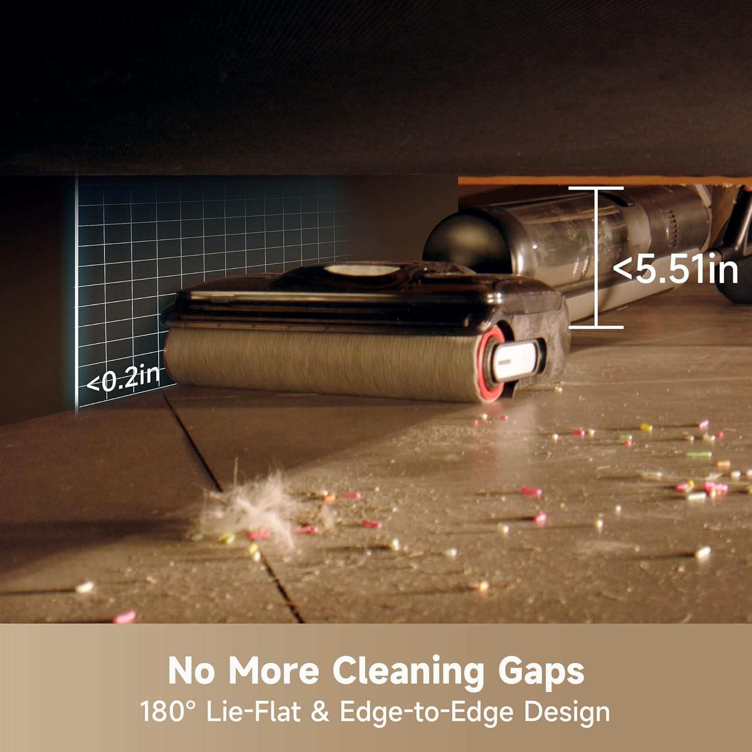 Dreame H12 Pro FlexReach Wet Dry Vacuum Cleaner, Cordless Vacuum Mop All-in-One for Hard Floor, 180° Lie-Flat, 194°F Hot Self-Cleaning, 50 Min Runtime