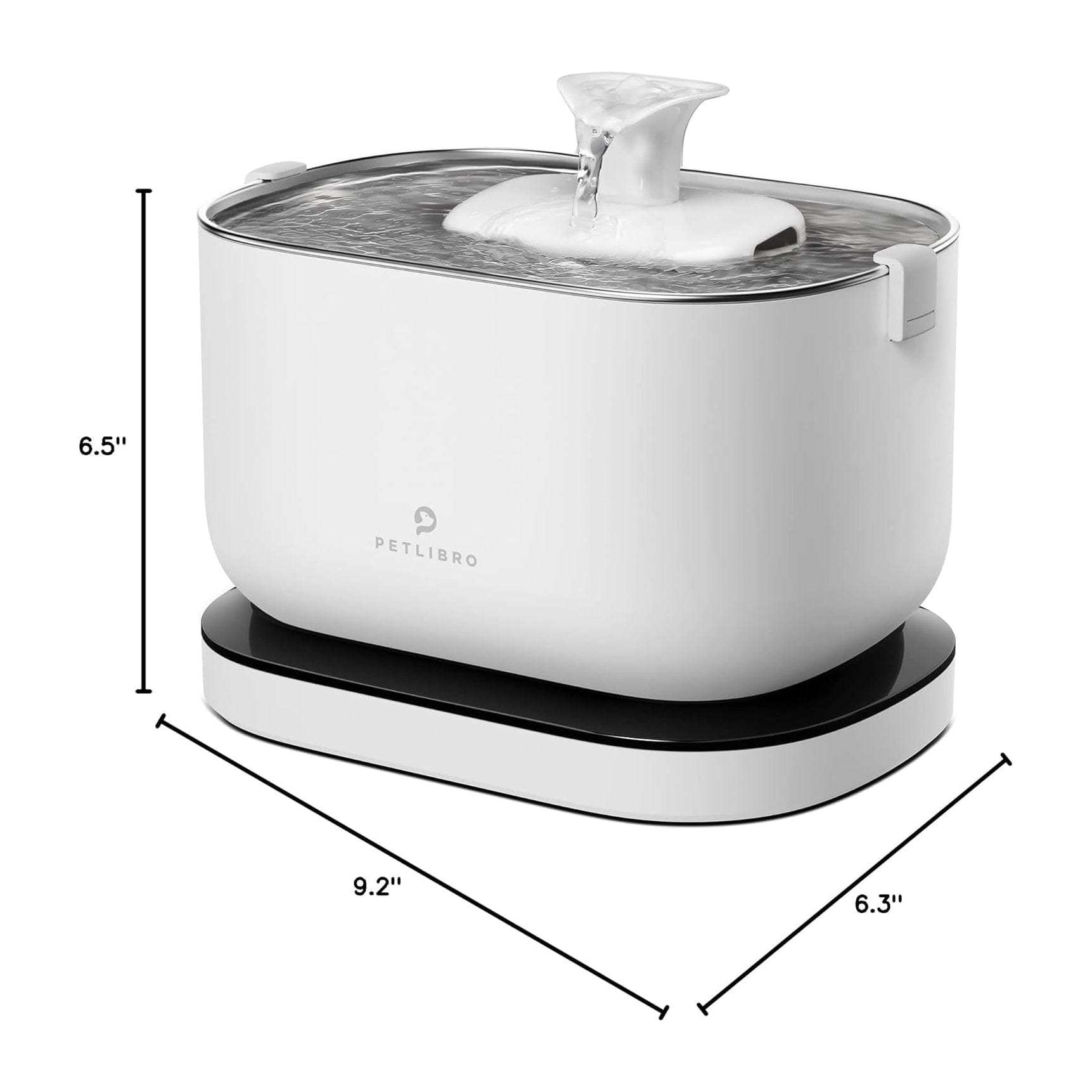 Petlibro Dockstream Cordless Pet Water Fountain, Stainless Steel Tray, Battery Operated, Ultra-Quiet, White - Certified Refurbished