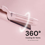 L'ange Hair Le Duo Grande 360° Airflow Styler, 2-in-1 Curling Wand & Flat Iron, Cooling Vents, Adjustable Temp, Blush