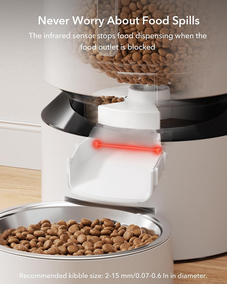 Petlibro Granary Automatic Pet Feeder, 5G Wi-Fi, 5L, Low Food Sensor, White - Certified Refurbished