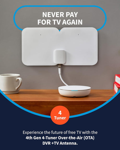 Tablo 4th Gen 4-Tuner Over-The-Air (OTA) DVR with 35-Mile Indoor TV Antenna - Certified Refurbished