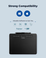 ViewSonic 10" Graphics Tablet, 8192 Pressure Pen, ±60° Tilt, Portable for Students/Creators, Mac/Windows Compatible