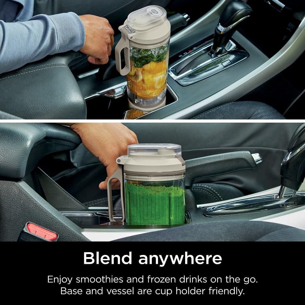Ninja Blast Max Personal Cordless Blender for Smoothies, Blend, Ice Crush, 22 oz. Twist & Go Vessel, Cream - Certified Refurbished