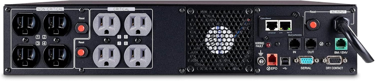 CyberPower Smart App Sinewave UPS System, 1500VA/1500W, 8 Outlets, 2U Rack/Tower, RMCARD205 Pre-Installed - Certified Refurbished