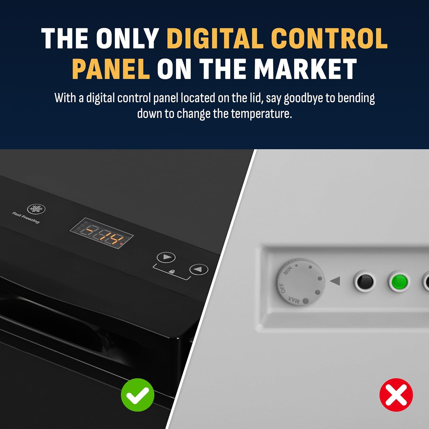 Newair Compact Chest Freezer with Temperature Control, 6.7 Cu. Ft., Black - Certified Refurbished