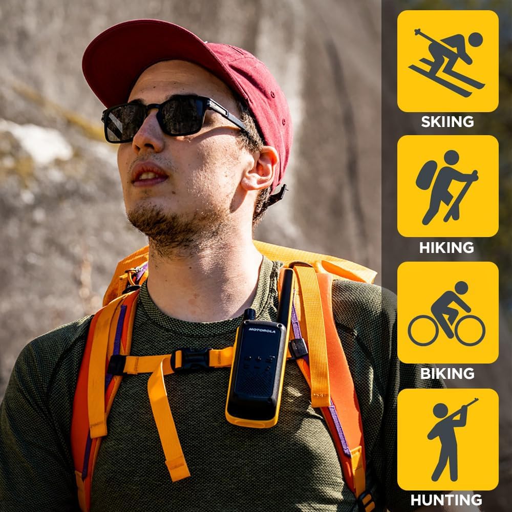 Motorola Solutions Rechargeable Two-Way Radios, Dual Pack, Black/Yellow