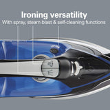 Hamilton Beach Clothing Iron, Steam Iron for Clothes with Stainless Steel Soleplate & Retractable Cord, Black - Certified Refurbished