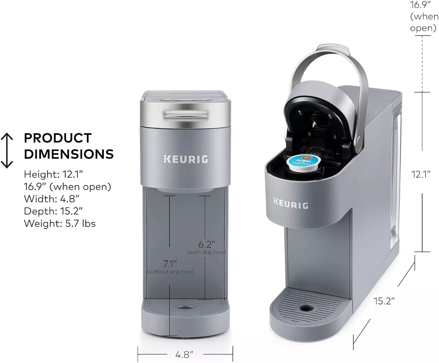 Keurig K-Iced Plus Single Serve Coffee Maker, Artic Gray - Certified Refurbished