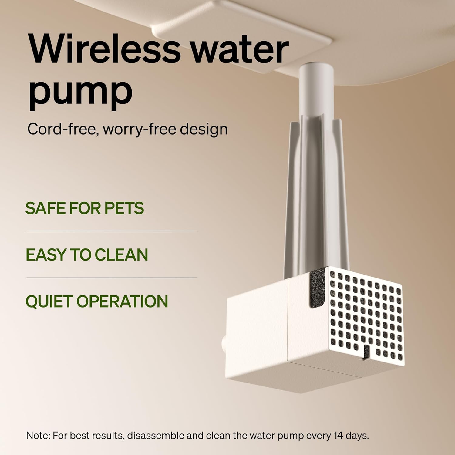 Petlibro Cordless Cat Water Fountain, Battery Operated, 2.5L/84oz Dockstream, White - Certified Refurbished