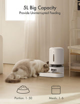 PETLIBRO Granary 5L Automatic Pet Feeder, Double Food Tray, White - Certified Refurbished