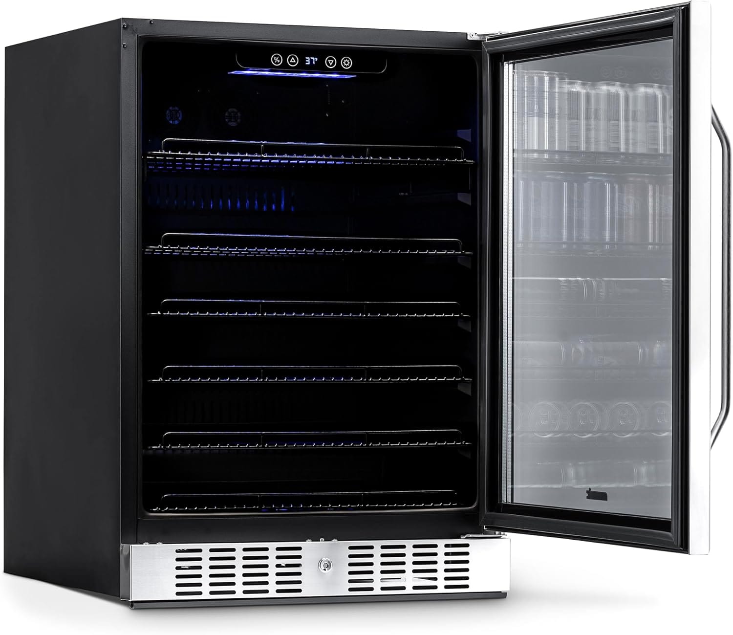 Newair 24" Beverage Fridge, 177 Cans, Stainless Steel - Certified Refurbished