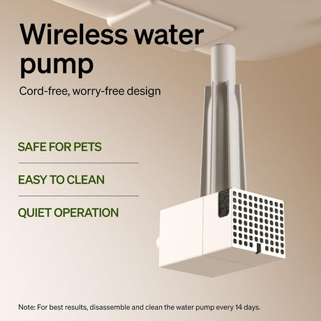 Petlibro Cordless Cat Water Fountain, Battery Operated, 2.5L/84oz, Dockstream, Black - Certified Refurbished