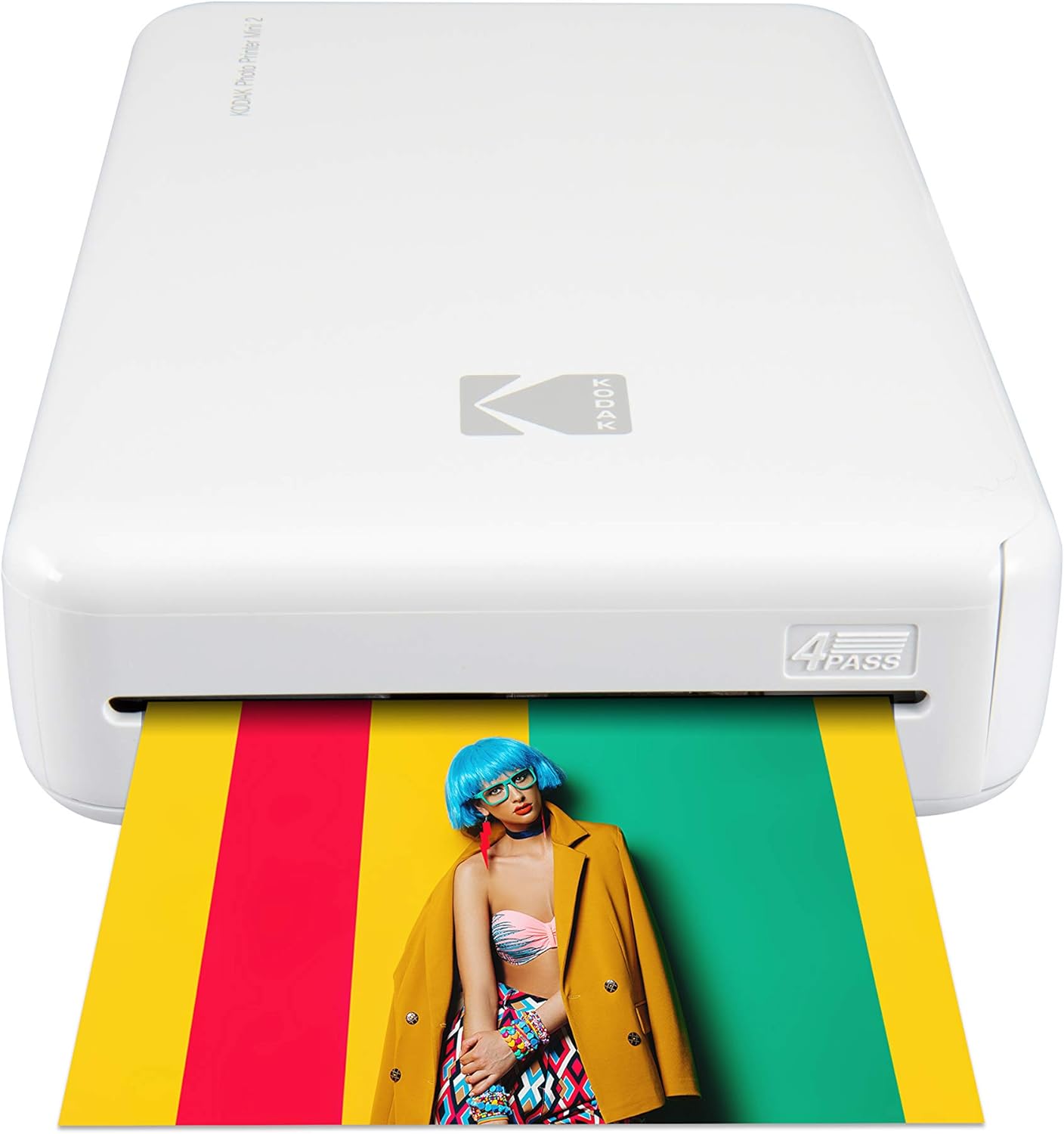 Kodak Mini 2 HD Wireless Portable Mobile Instant Photo Printer, 4PASS Tech, iOS & Android Compatible, White