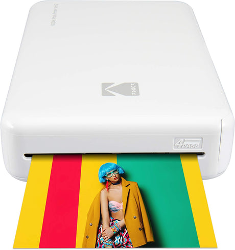 Kodak Mini 2 HD Wireless Portable Mobile Instant Photo Printer, 4PASS Tech, iOS & Android Compatible, White