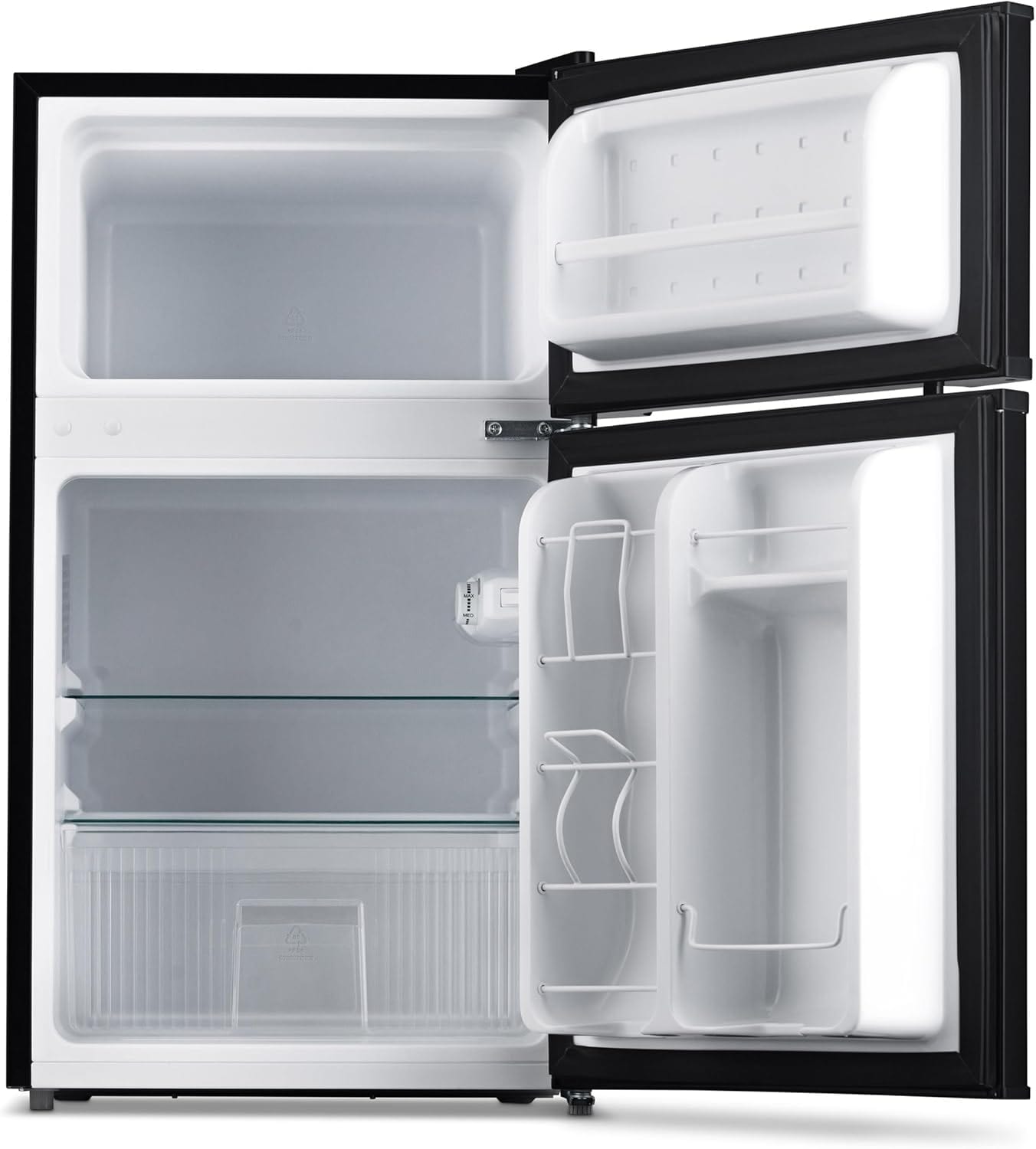 Newair Compact Mini Fridge with Freezer, 3.1 Cu. Ft., Gray - Certified Refurbished