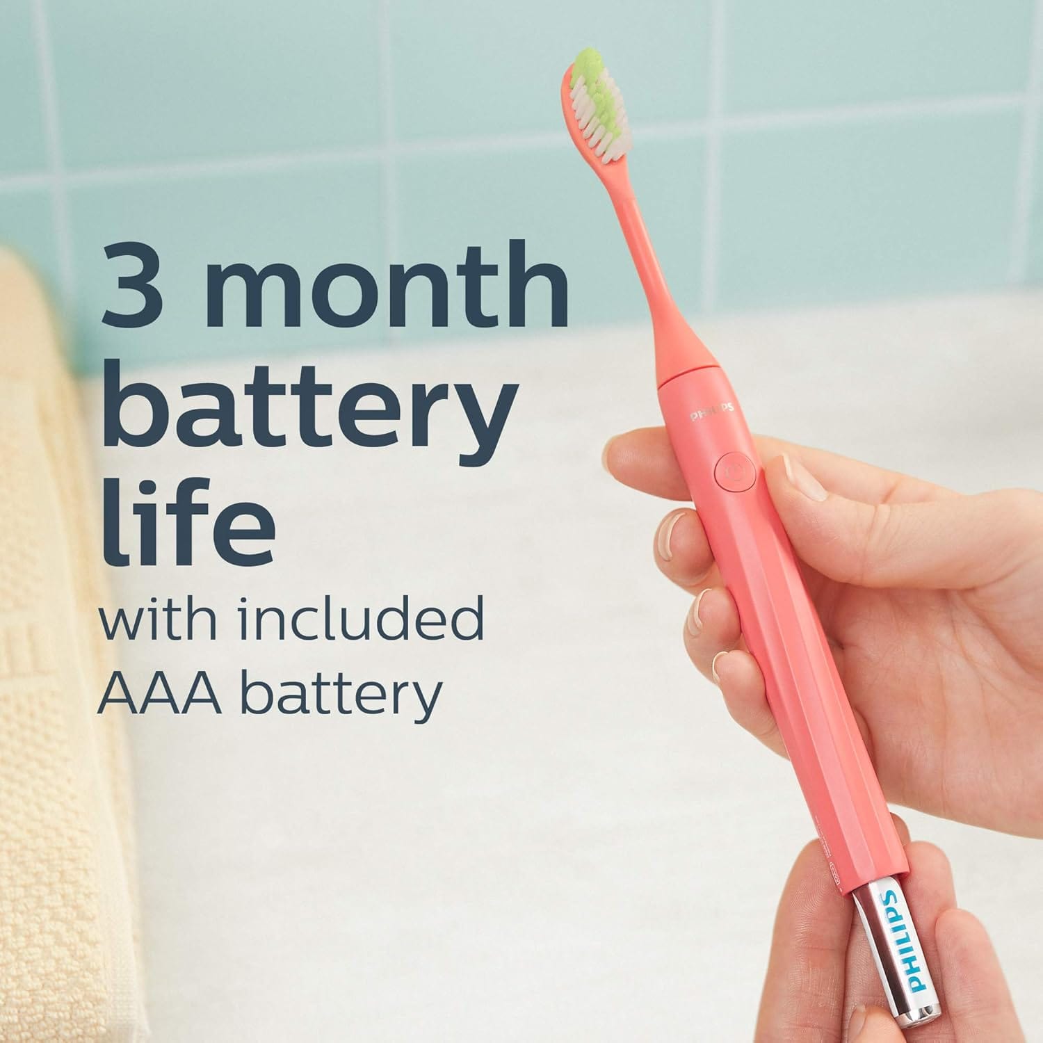 Philips One by Sonicare Battery Toothbrush, Miami Coral