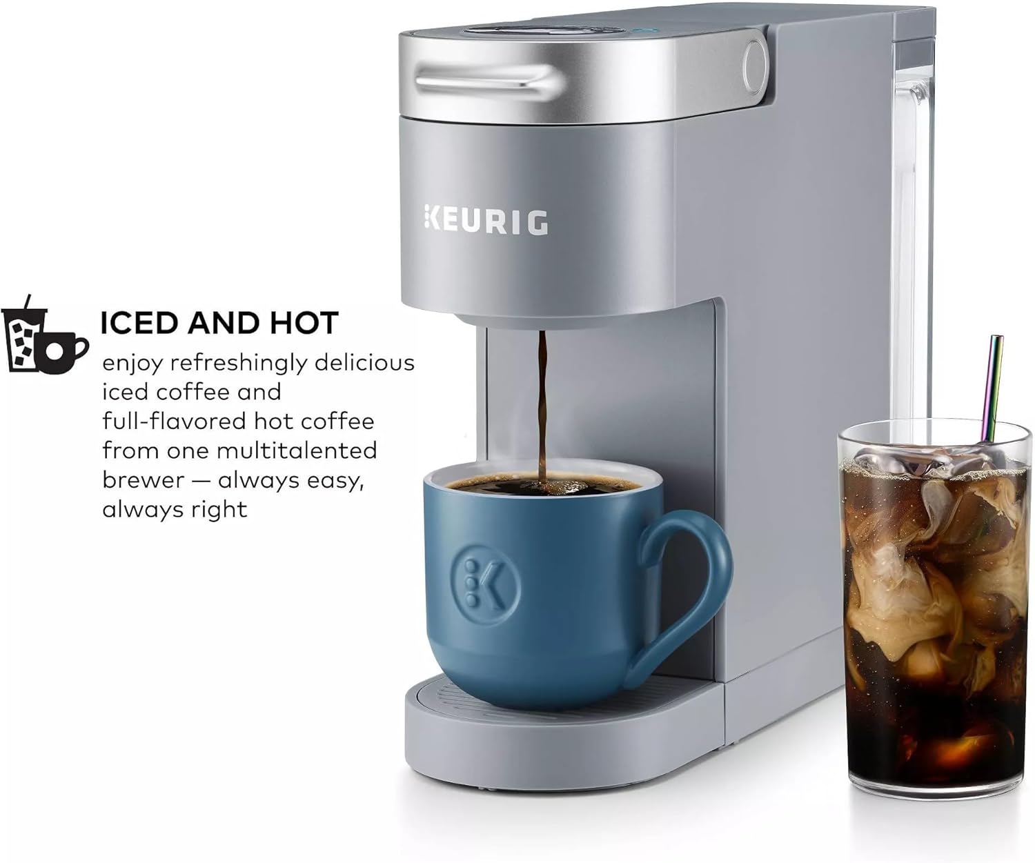 Keurig K-Iced Plus Single Serve Coffee Maker, Artic Gray - Certified Refurbished