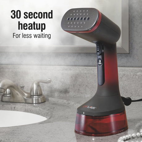 CHI LAVA Ceramic Plate Garment Steamer for Clothes with Fabric Brush, Red - Certified Refurbished