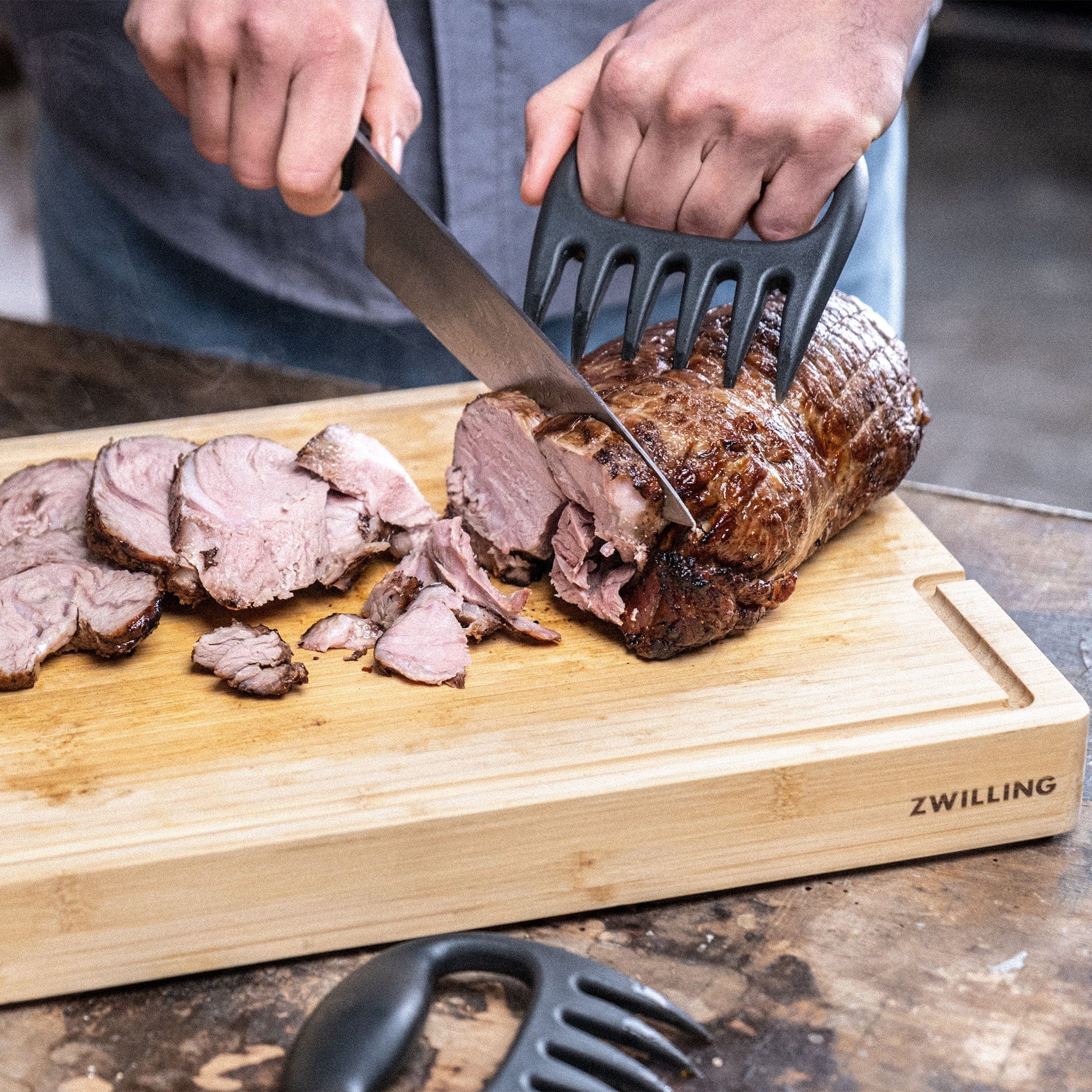 Zwilling BBQ+ Bamboo Cutting Board with Tray